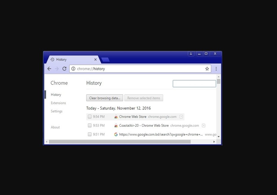 history google chrome